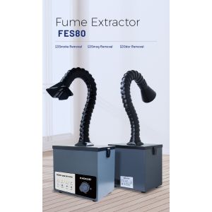 KNOKOO FES80 – เครื่องดูดควันและกรองอากาศแบบตั้งโต๊ะ สำหรับงานบัดกรี / เลเซอร์ / โรงงานขนาดเล็ก