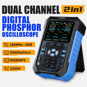 FNIRSI DPOX180H ออสซิลโลสโคปฟอสเฟอร์ดิจิตอลแบบพกพา 2 CH 180MHz 500MSa/s