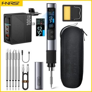 FNIRSI® HS-02B Intelligent Soldering Iron 100W – หัวแร้งบัดกรีอัจฉริยะ รองรับ PD/QC ปรับอุณหภูมิ 100-450°C พร้อมหน้าจอสี IPS
