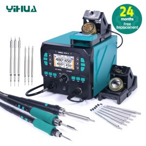 เครื่องเป่าลมร้อนมินิ + หัวแร้งบัดกรีมินิ YIHUA 992D-II